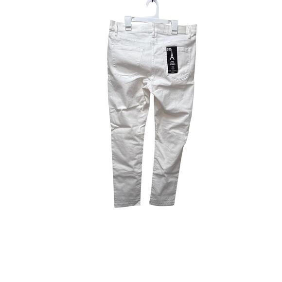 Karl Lagerfeld White Skinny Jeans Mid Rise Women’s 10 Ankle Raw Hem NWT - Picture 7 of 14
